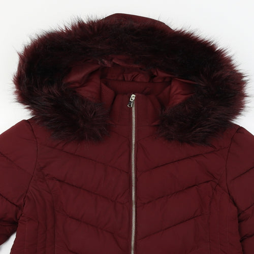 Miss Selfridge Womens Red   Puffer Jacket Jacket Size 14