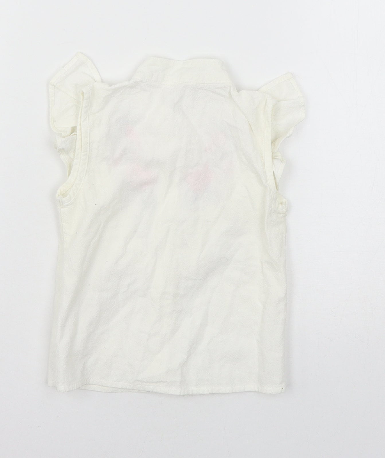 Bear Leader Girls White Floral  Basic Blouse Size 7 Years