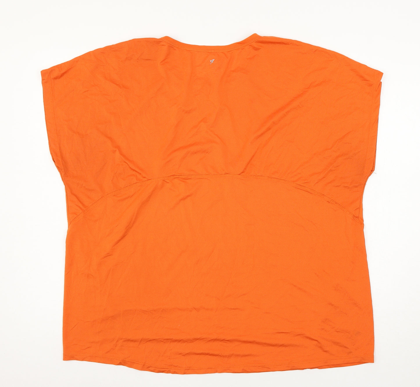 Workout Womens Orange  Jersey Basic T-Shirt Size 18