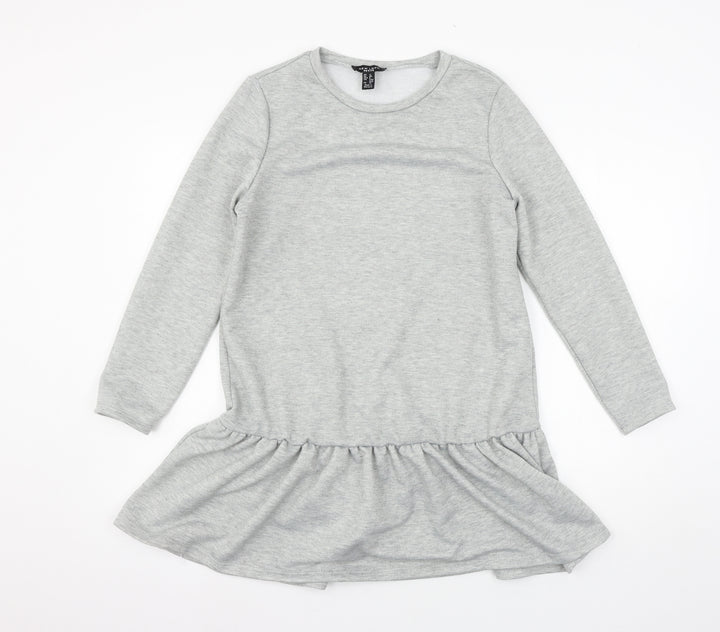 New Look Womens Grey  Jersey Pullover Sweatshirt Size 12