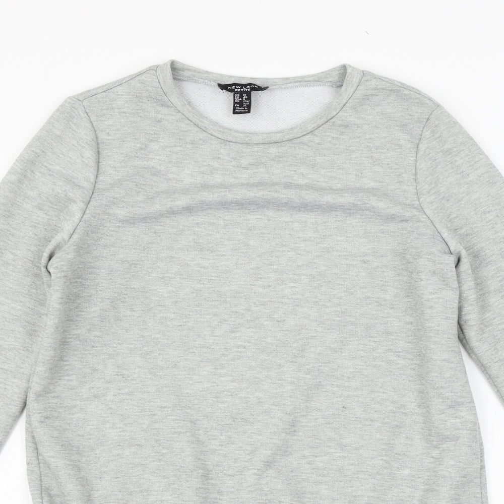 New Look Womens Grey  Jersey Pullover Sweatshirt Size 12