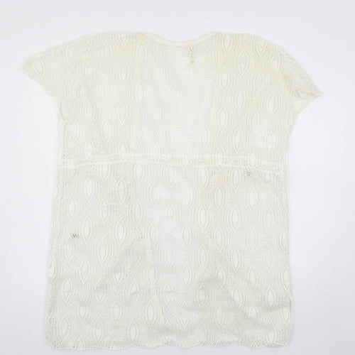 India Collection Womens White  Knit Cardigan Jumper One Size
