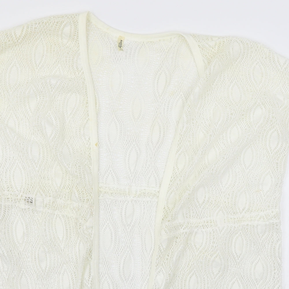 India Collection Womens White  Knit Cardigan Jumper One Size
