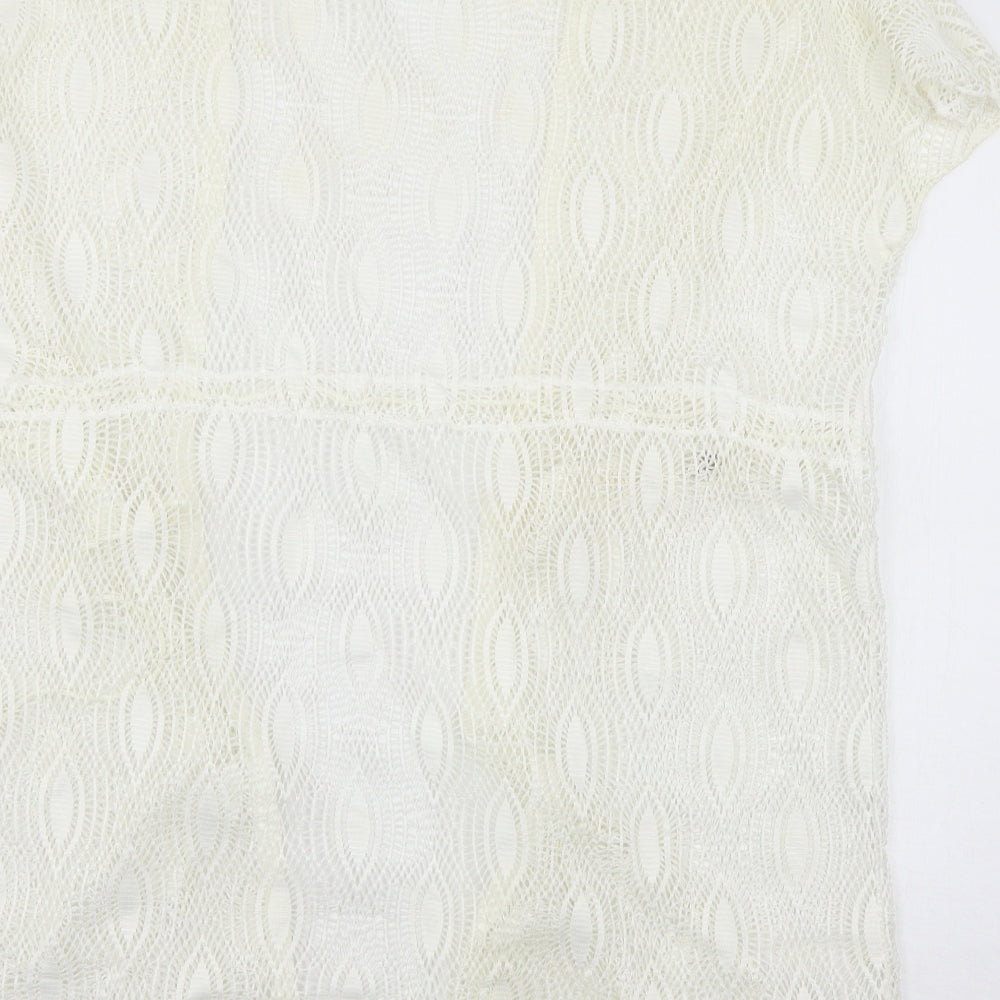 India Collection Womens White  Knit Cardigan Jumper One Size