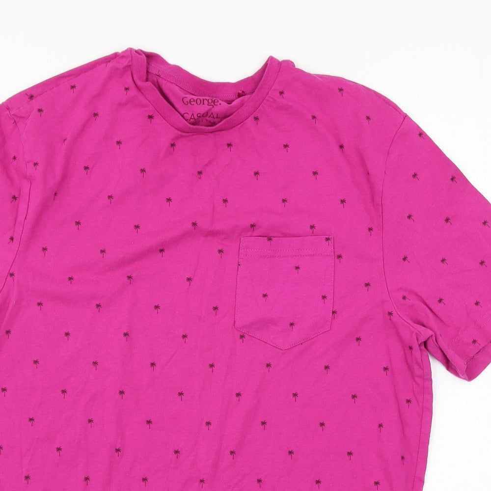 George Mens Pink  Jersey  T-Shirt Size M