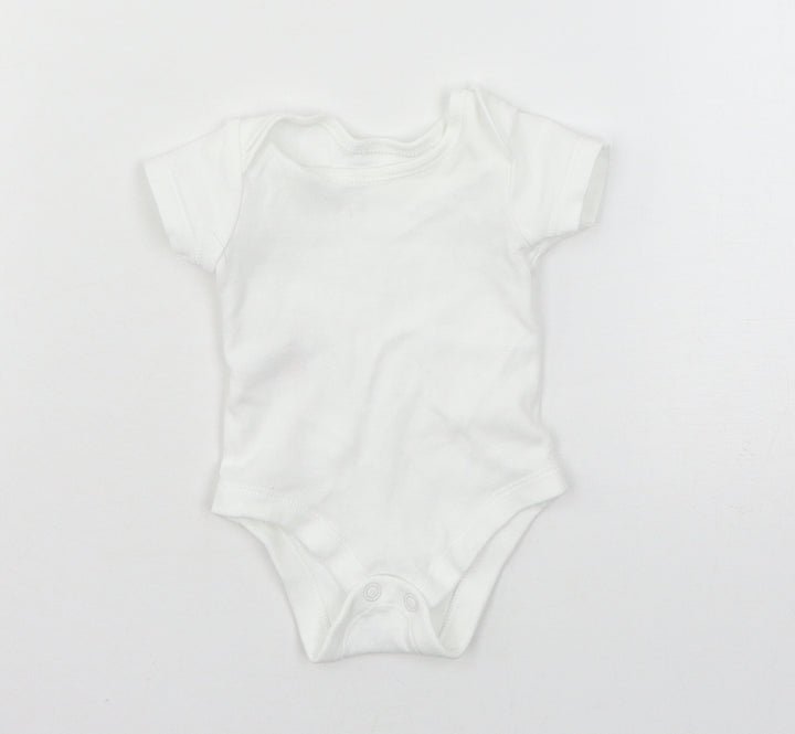TU Baby White  Jersey Babygrow One-Piece Size Newborn