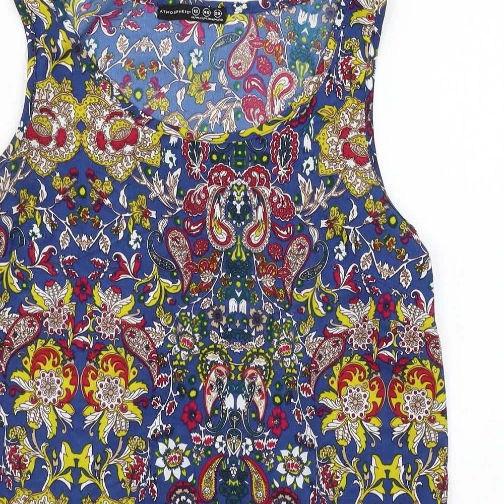 Atmosphere Womens Black Floral  Basic Blouse Size 12