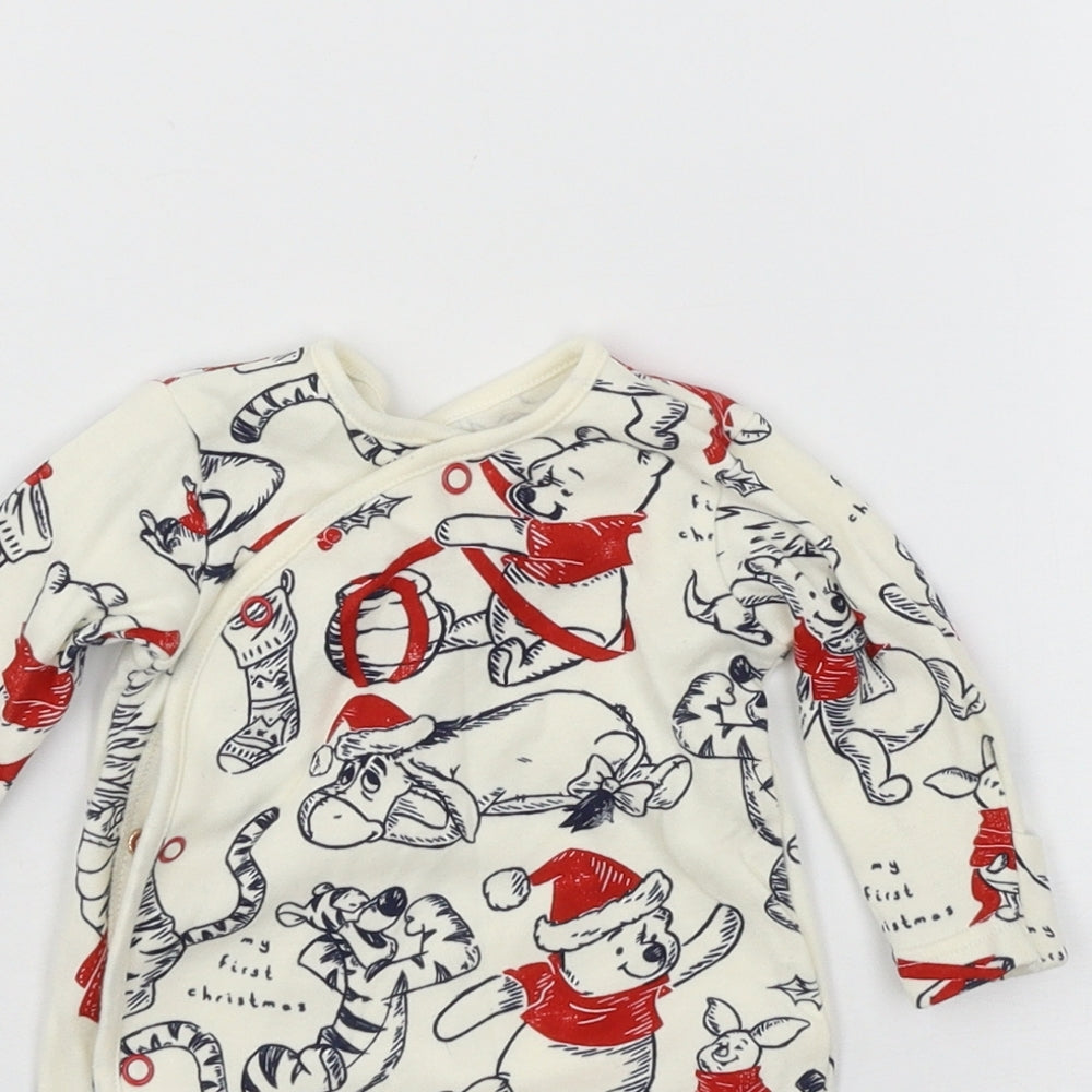 George Boys Ivory Geometric Jersey Babygrow One-Piece Size Newborn  - winnie the pooh, disney