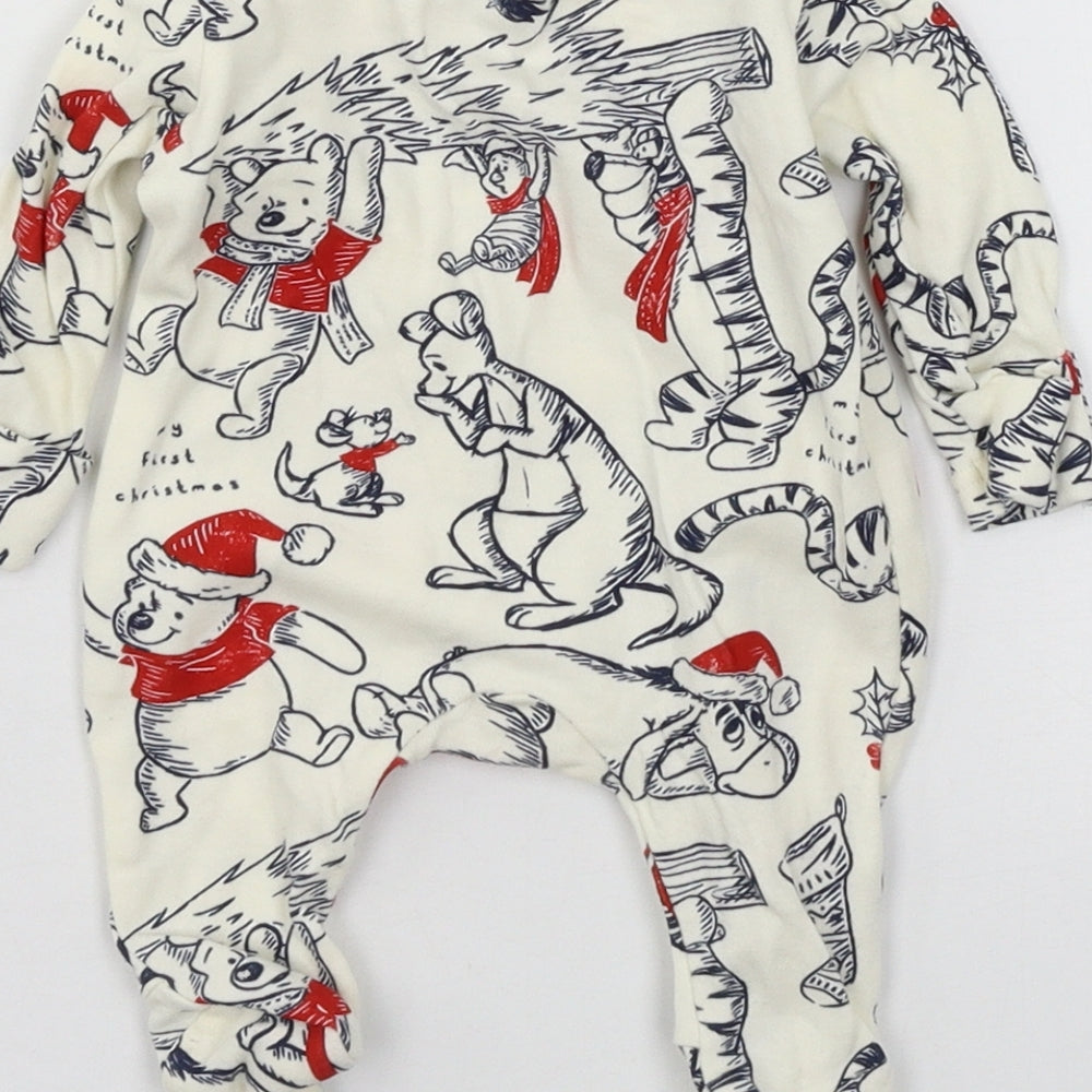 George Boys Ivory Geometric Jersey Babygrow One-Piece Size Newborn  - winnie the pooh, disney