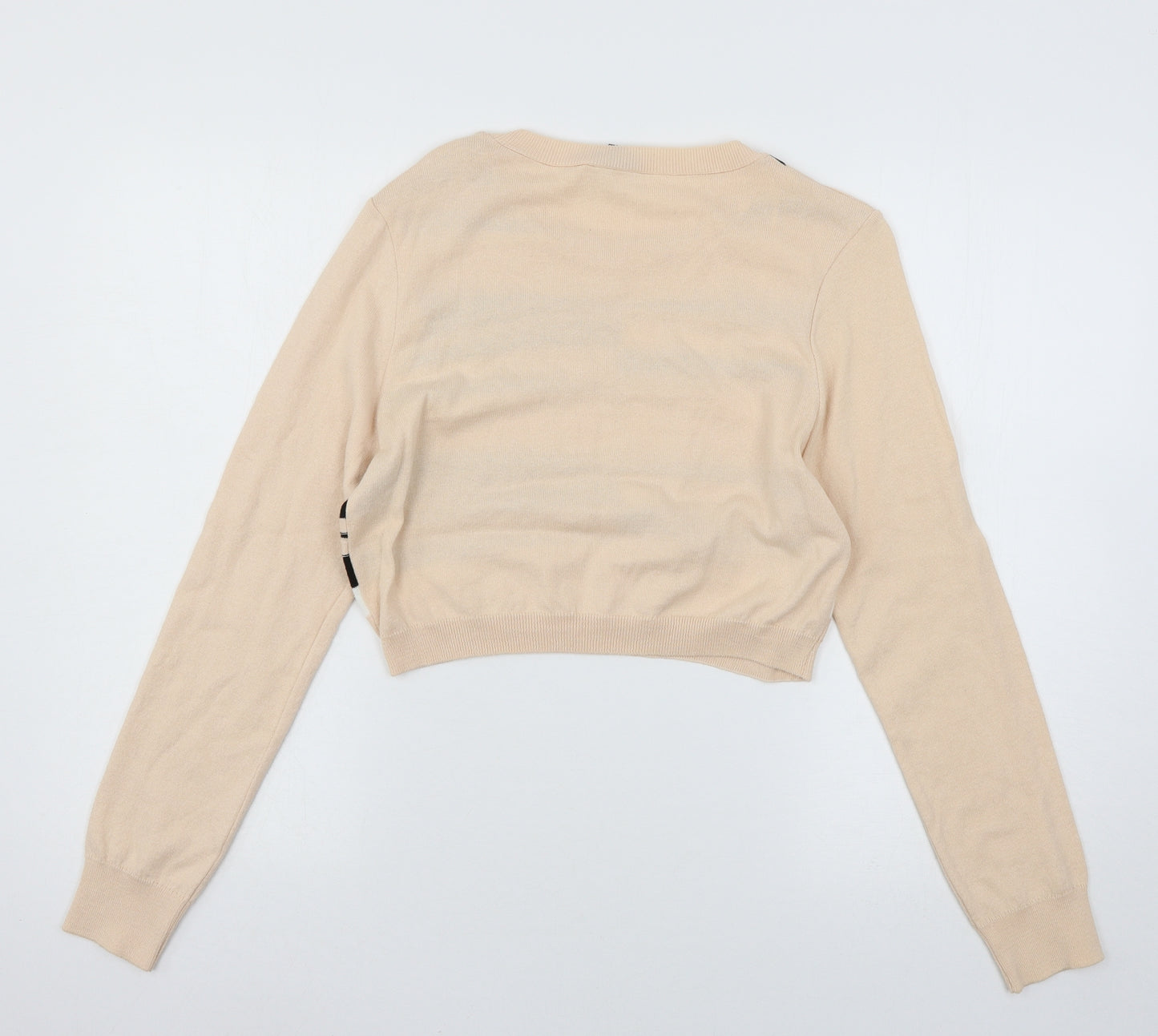 River Island Womens Pink Striped Knit Pullover Jumper Size 10