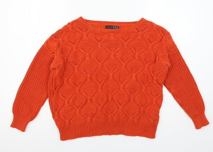Atmosphere Womens Orange Knit Pullover Jumper Size 10