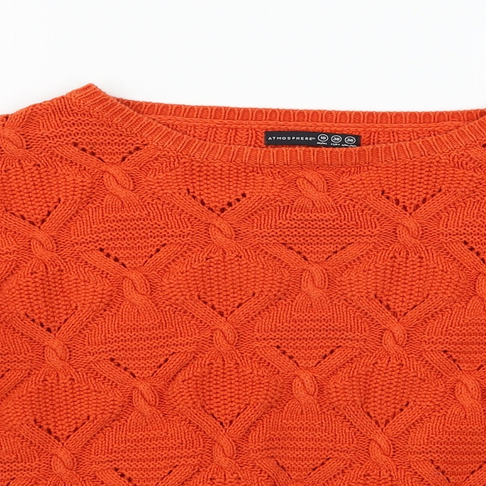 Atmosphere Womens Orange  Knit Pullover Jumper Size 10