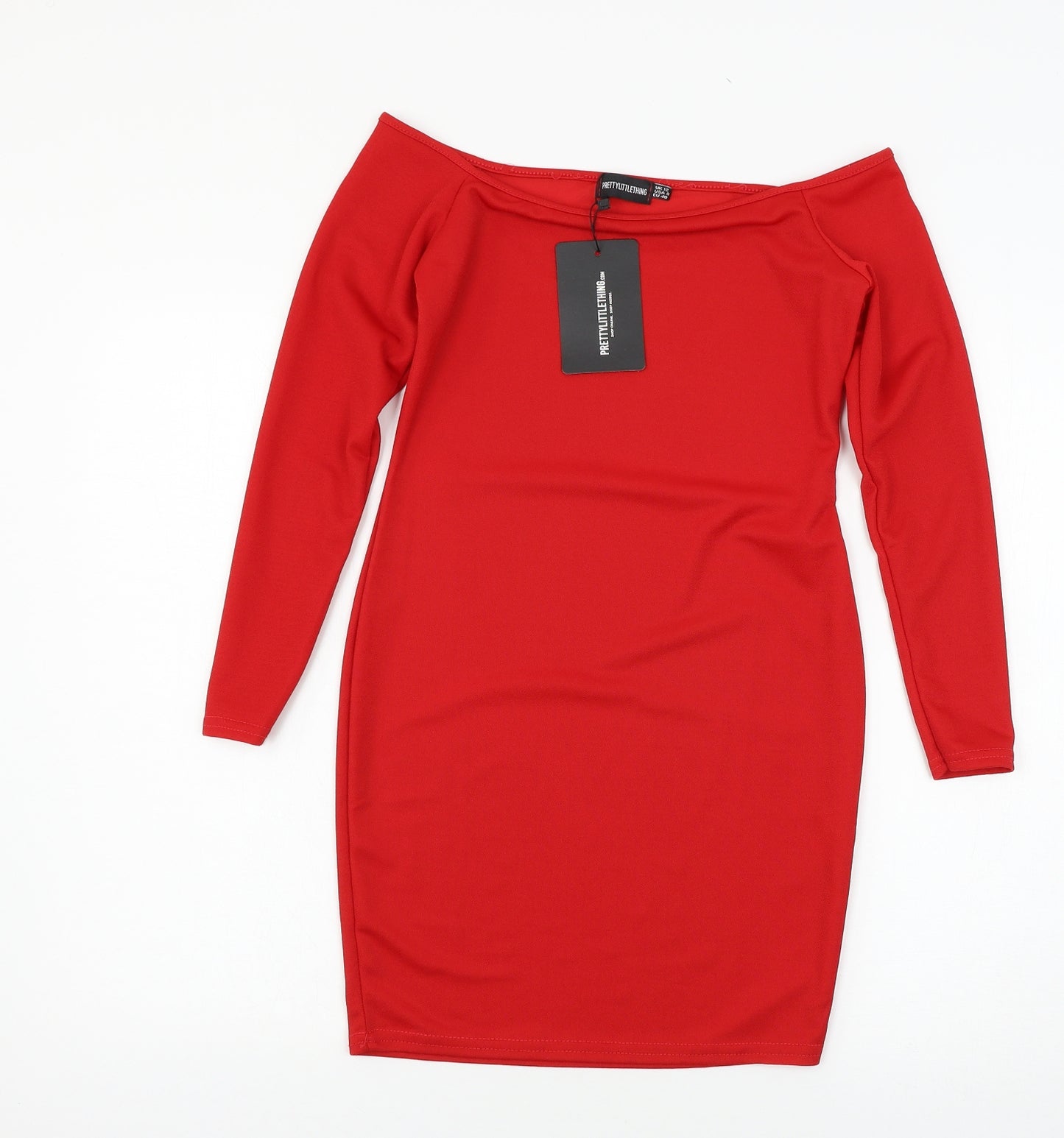 PRETTYLITTLETHING Womens Red  Jersey Bodycon  Size 12
