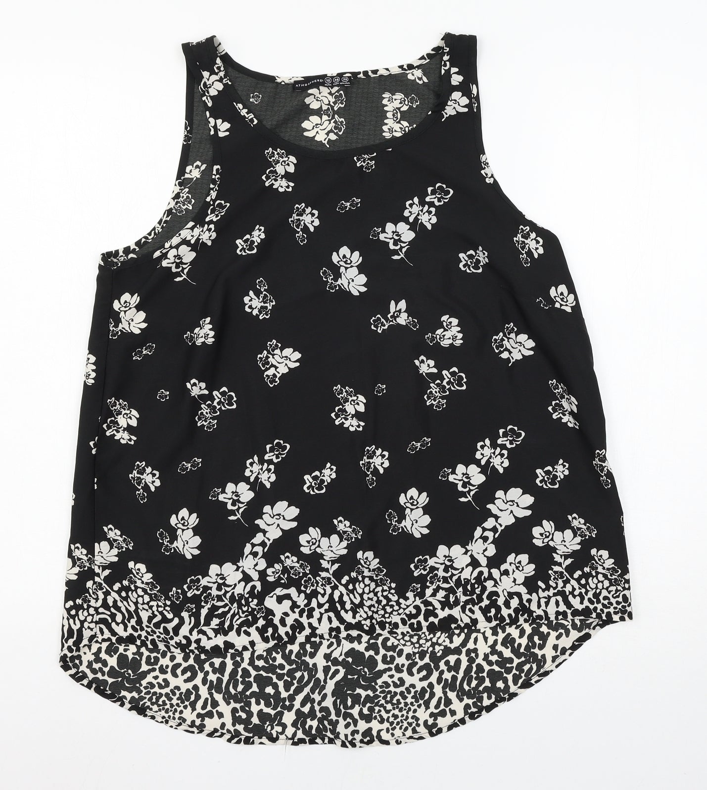 Atmosphere Womens Black Floral  Basic Blouse Size 12