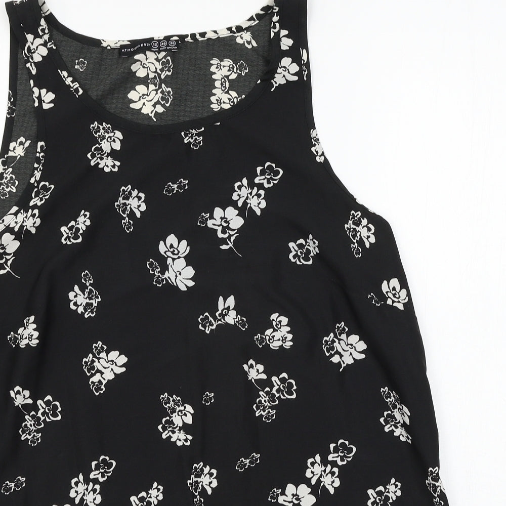 Atmosphere Womens Black Floral  Basic Blouse Size 12