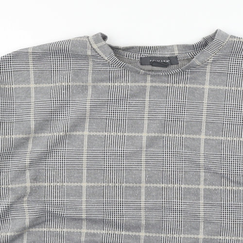 Primark Womens Grey Check Jersey Pullover Sweatshirt Size 12