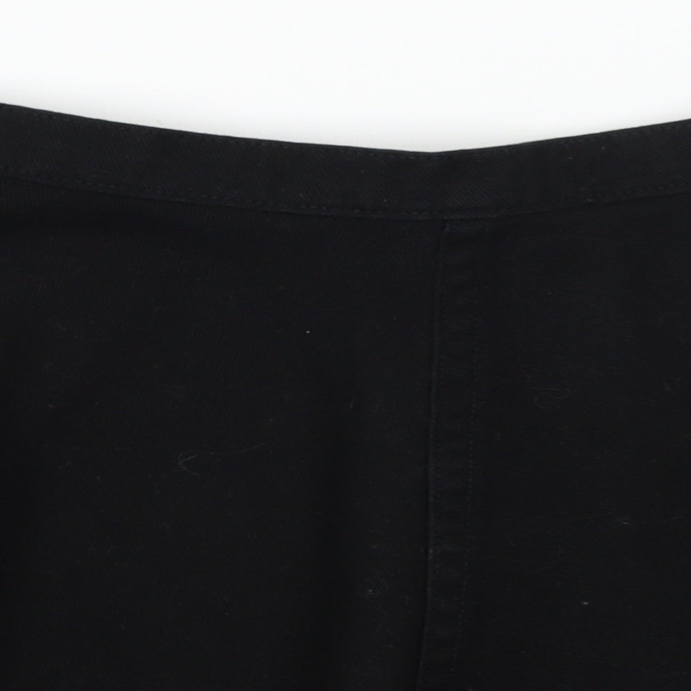 American Apparel Womens Black  Denim Flare Skirt Size S