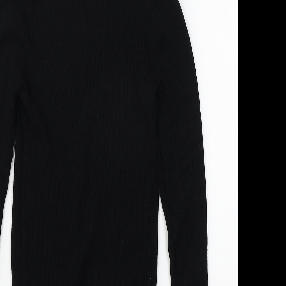 F&F Womens Black  Knit Basic T-Shirt Size 6