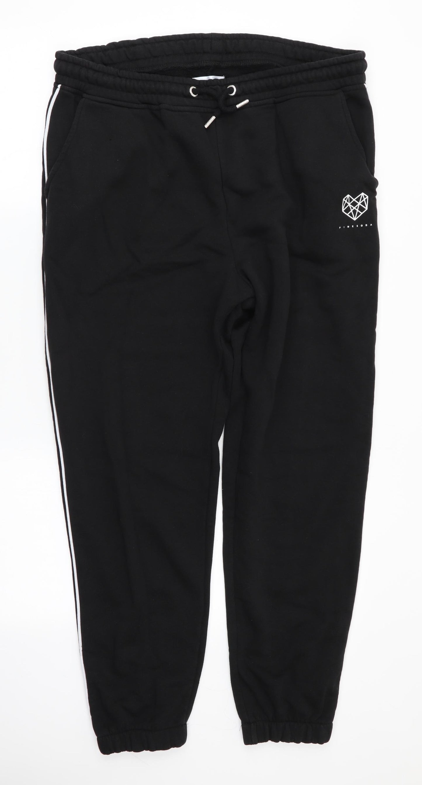 Pink Soda Womens Black   Jogger Trousers Size 16 L28 in - Stretch waistband/legging