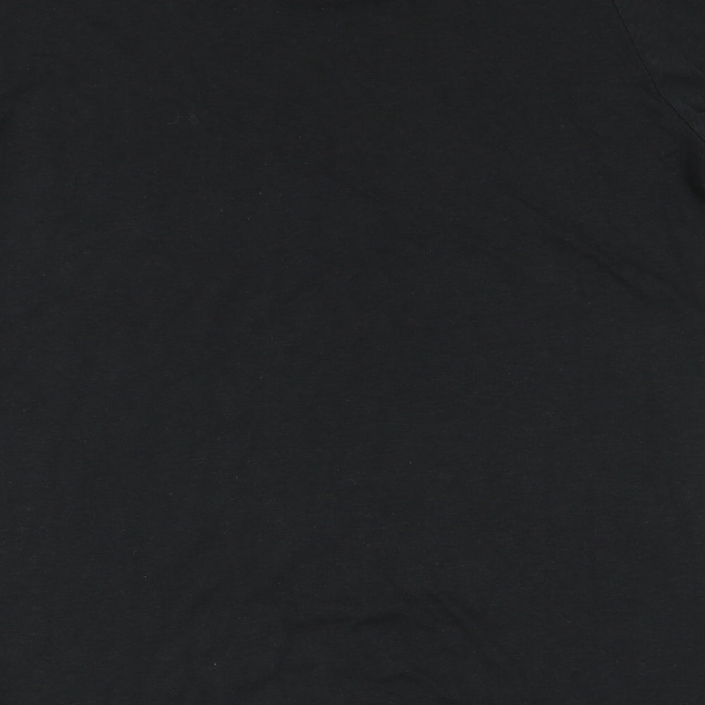 adidas Womens Black Striped  Basic T-Shirt Size 16