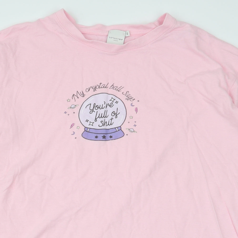skinny dip Womens Pink   Basic T-Shirt Size XL