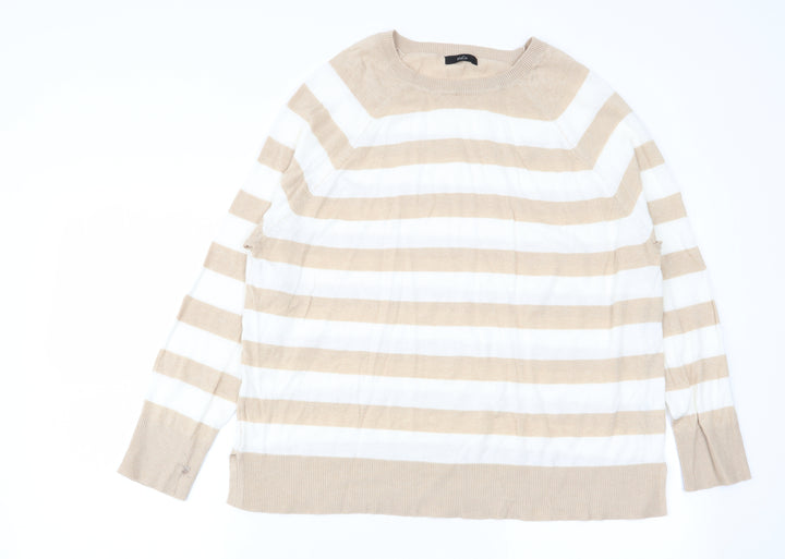 M&Co Womens Multicoloured Striped  Pullover Jumper Size 16