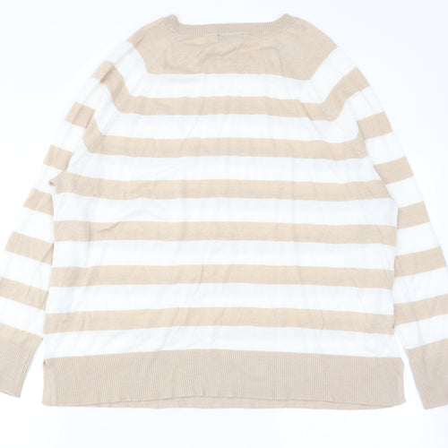 M&Co Womens Multicoloured Striped  Pullover Jumper Size 16