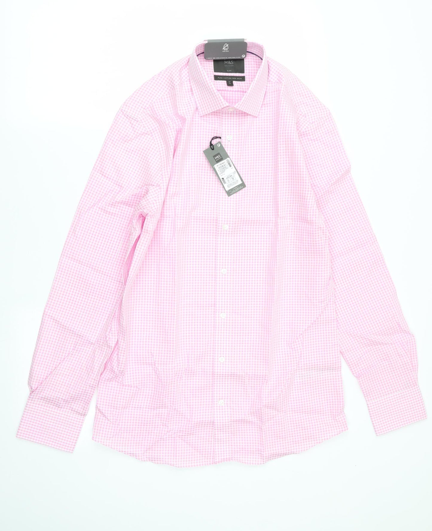 M&S Mens Multicoloured Check   Dress Shirt Size 15