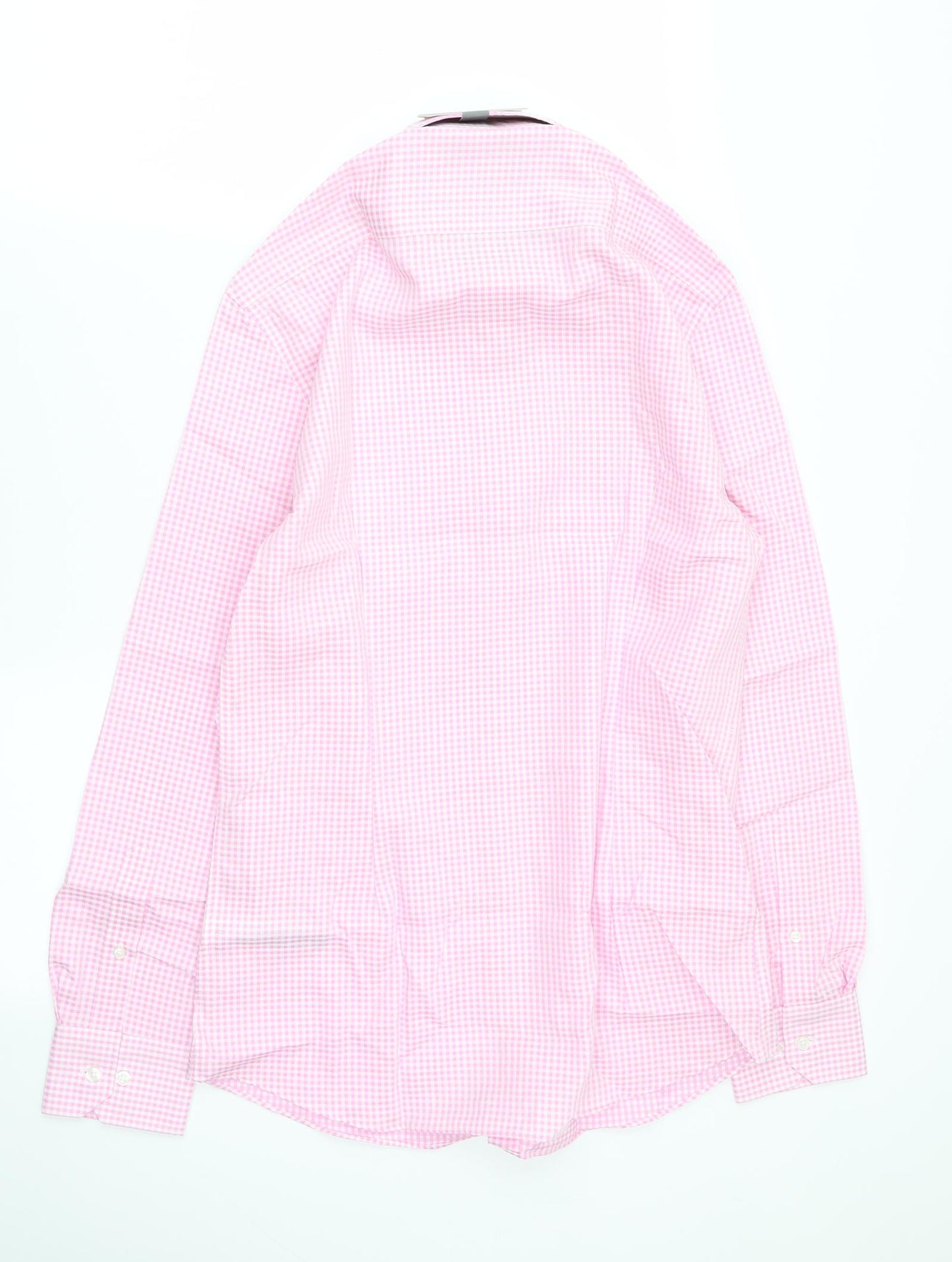 M&S Mens Multicoloured Check   Dress Shirt Size 15