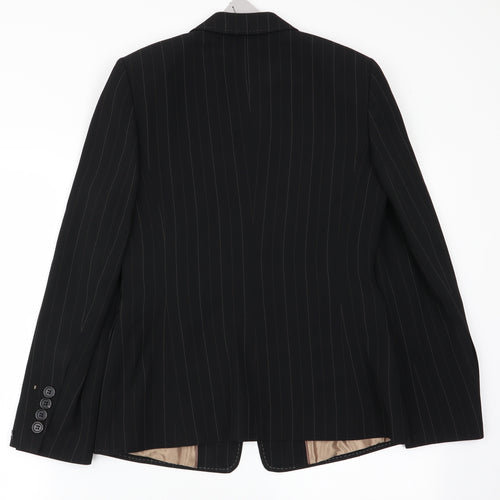 Autograph Womens Black Striped  Jacket Blazer Size 10