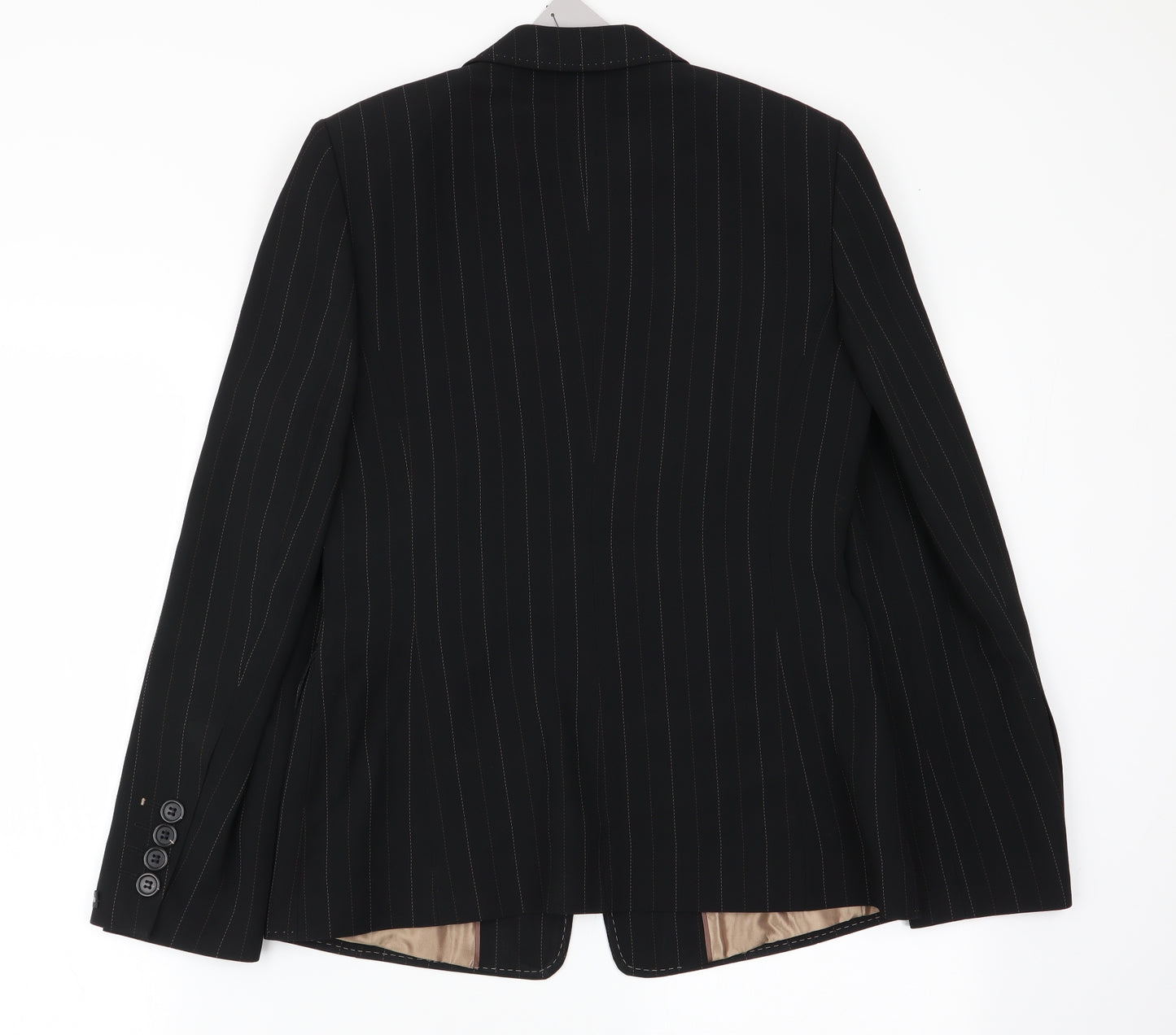Autograph Womens Black Striped  Jacket Blazer Size 10