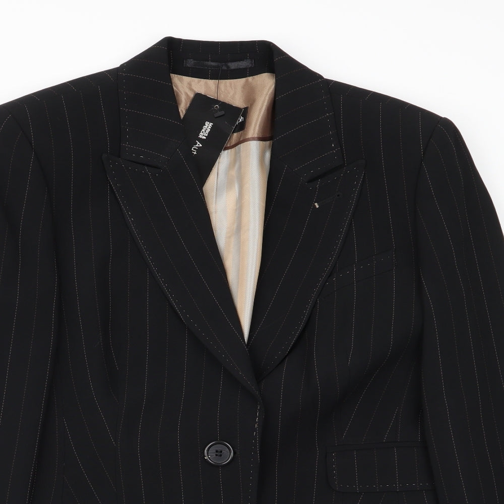 Autograph Womens Black Striped  Jacket Blazer Size 10