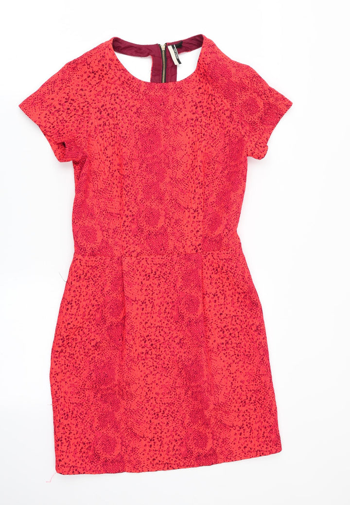 Topshop Womens Orange Fit & Flare Size 8