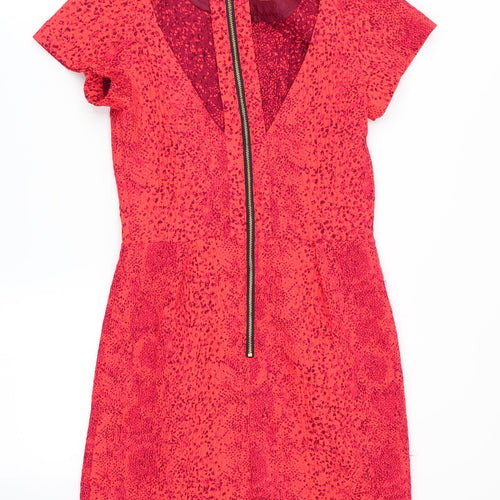 Topshop Womens Orange   Fit & Flare  Size 8