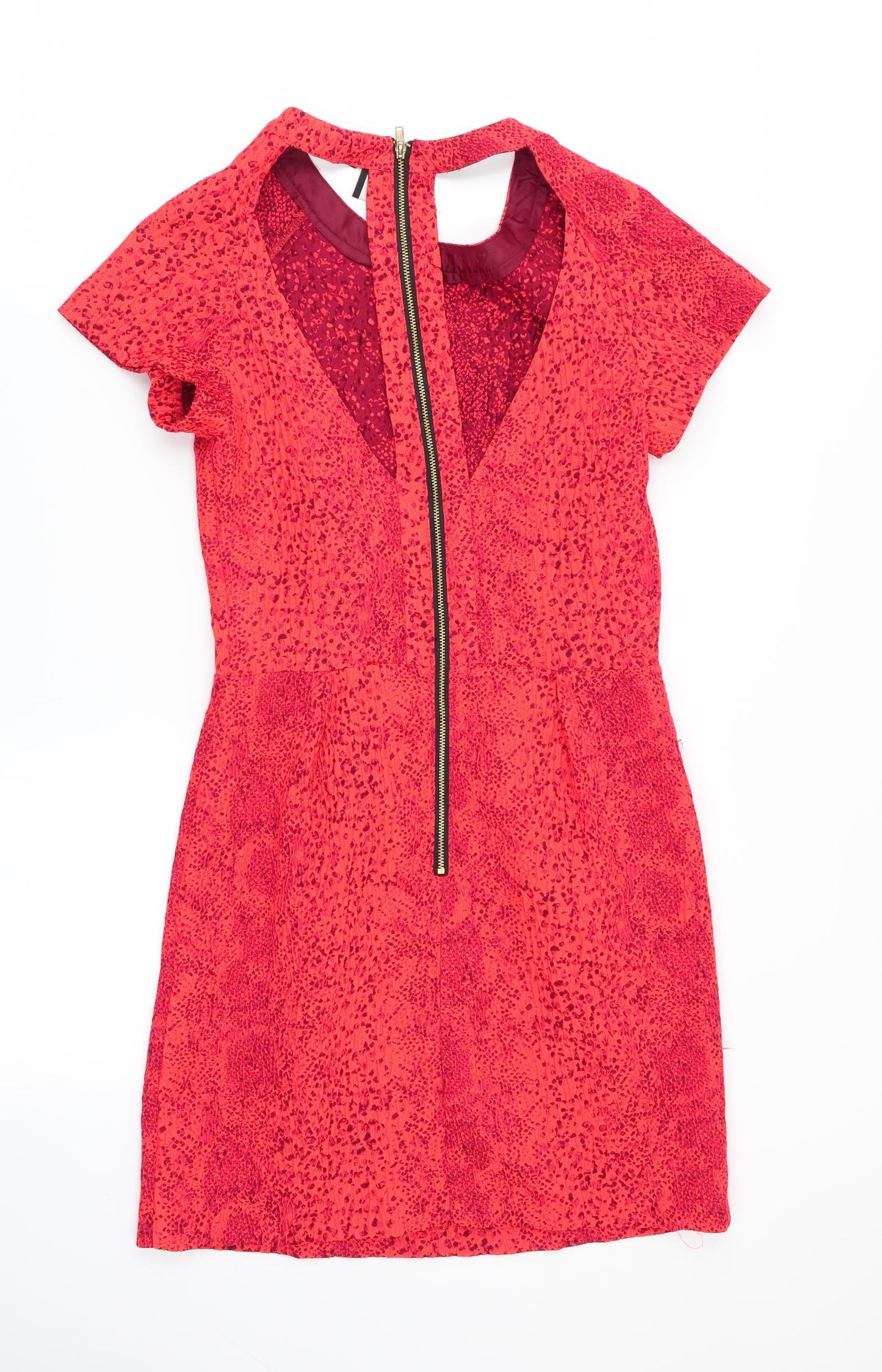Topshop Womens Orange   Fit & Flare  Size 8