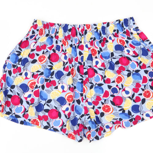 M&S Womens Multicoloured Geometric  Chino Shorts Size 10 - Stretch waistband/legging