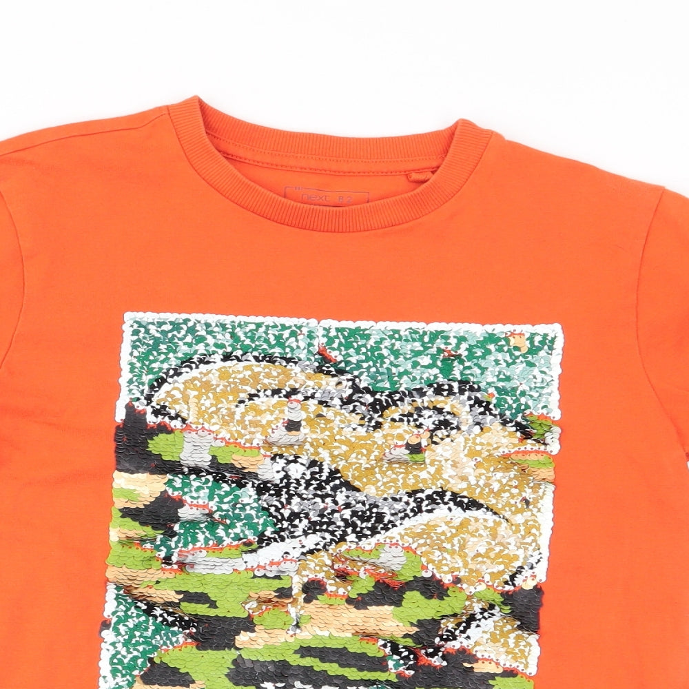 NEXT Girls Orange   Basic T-Shirt Size 8 Years