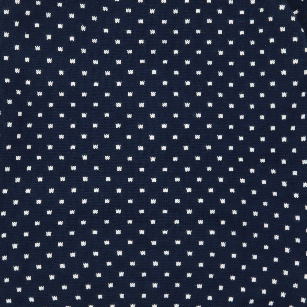 Primark Mens Blue Polka Dot  Pullover Jumper Size S
