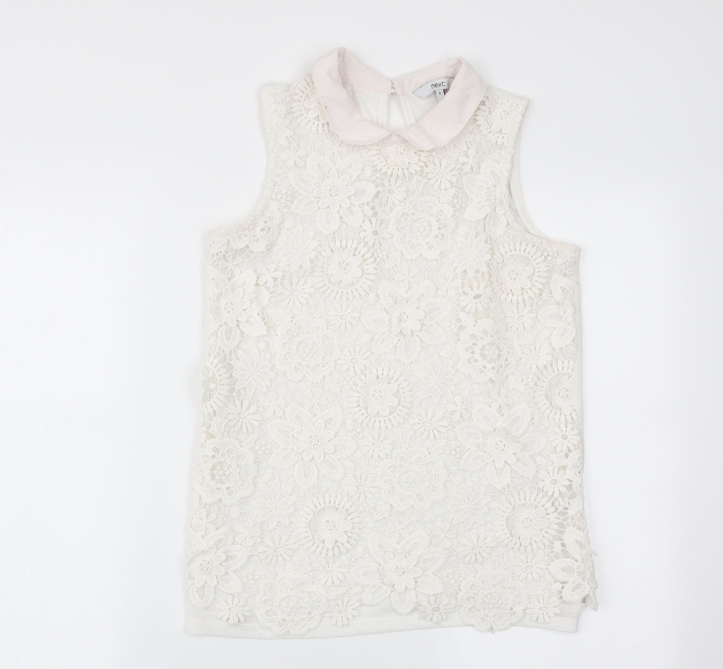 NEXT Womens White Floral  Basic Tank Size 8