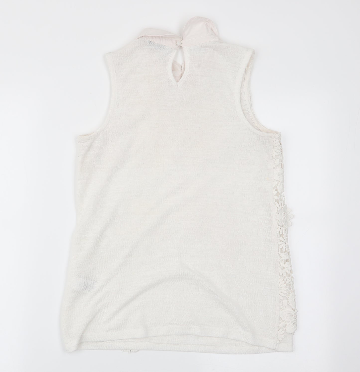 NEXT Womens White Floral  Basic Tank Size 8