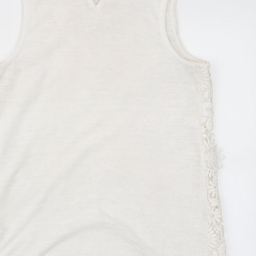 NEXT Womens White Floral  Basic Tank Size 8