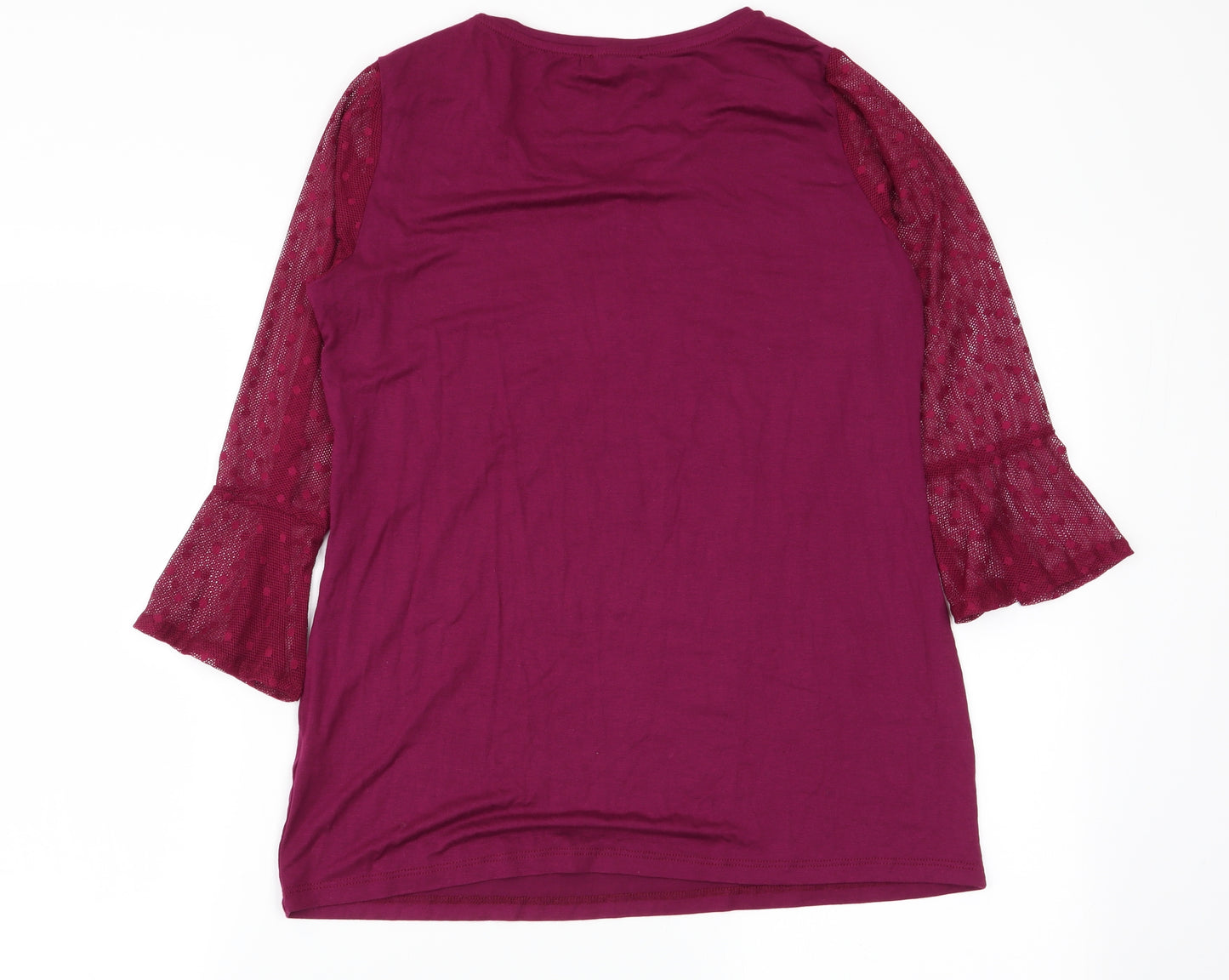 Papaya Womens Purple Polka Dot  Basic T-Shirt Size 10