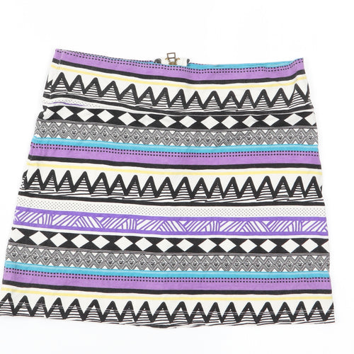 Topshop Womens Multicoloured Geometric  Basic Tank Size 10  - boob tube