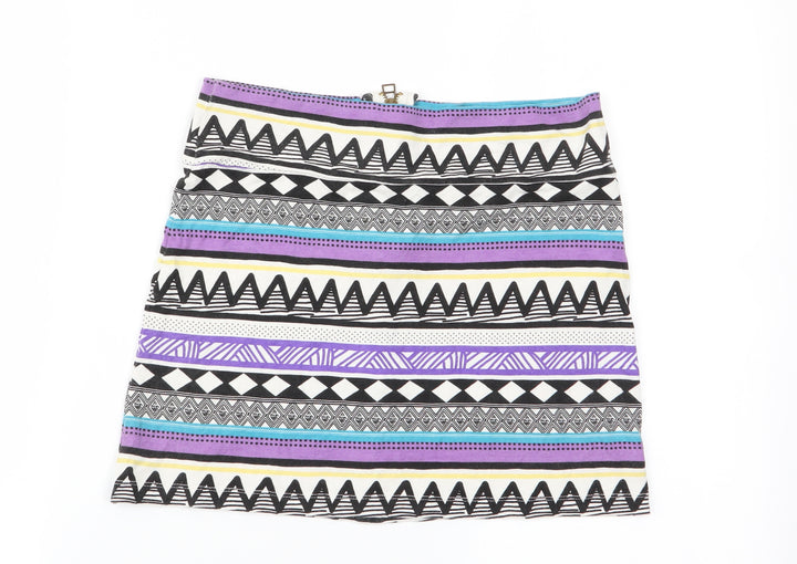 Topshop Womens Multicoloured Geometric  Basic Tank Size 10  - boob tube