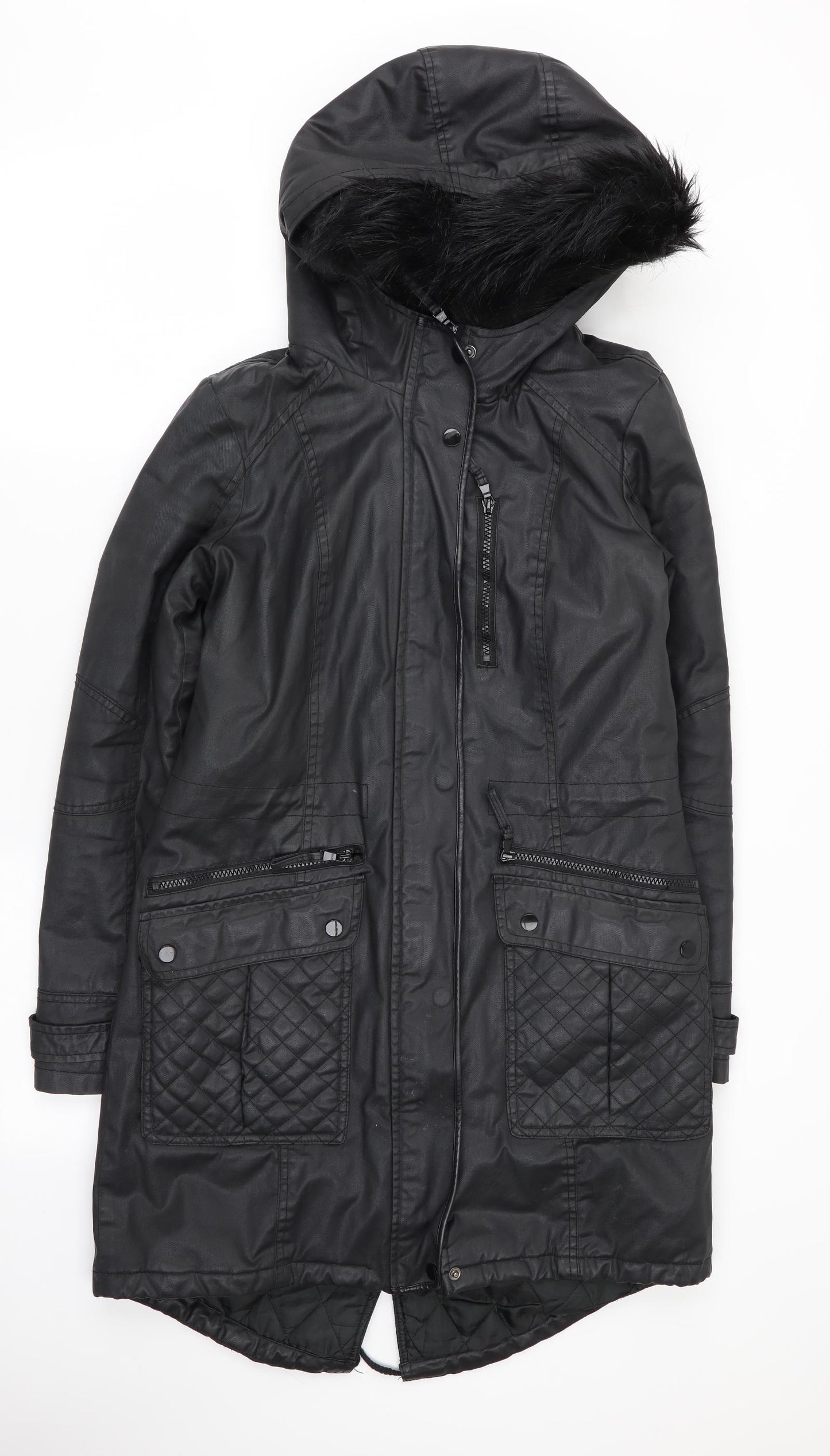 Dorothy Perkins Womens Black   Parka Coat Size 10
