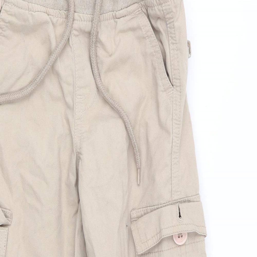 max boys Boys Beige   Cargo Trousers Size 5-6 Years