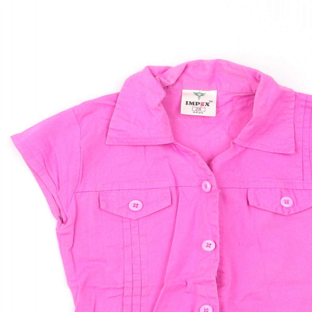 impex Girls Pink   Basic Blouse Size 8-9 Years