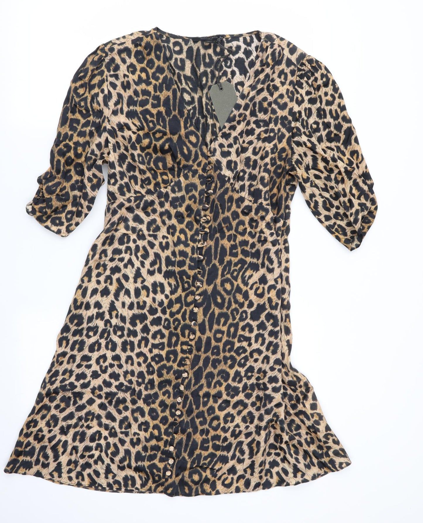 AllSaints Womens Multicoloured Animal Print  Fit & Flare  Size L