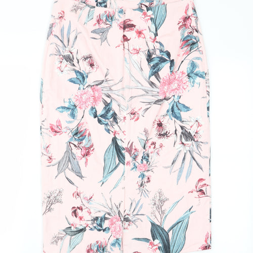 F&F Womens Pink Floral  A-Line Skirt Size 12