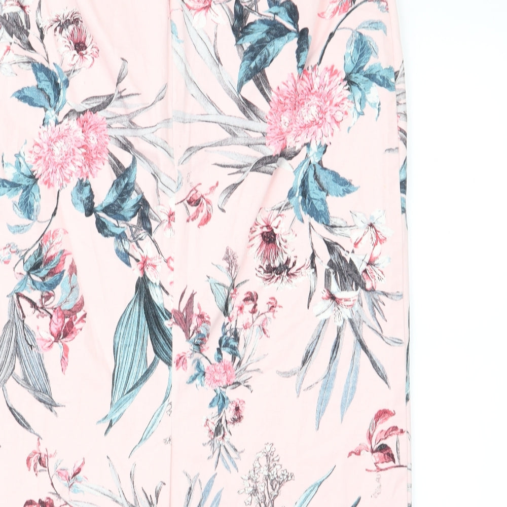 F&F Womens Pink Floral  A-Line Skirt Size 12